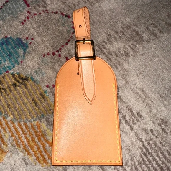 AUTHENTIC Louis Vuitton Vachetta Leather Luggage Tag - Picture 3 of 6